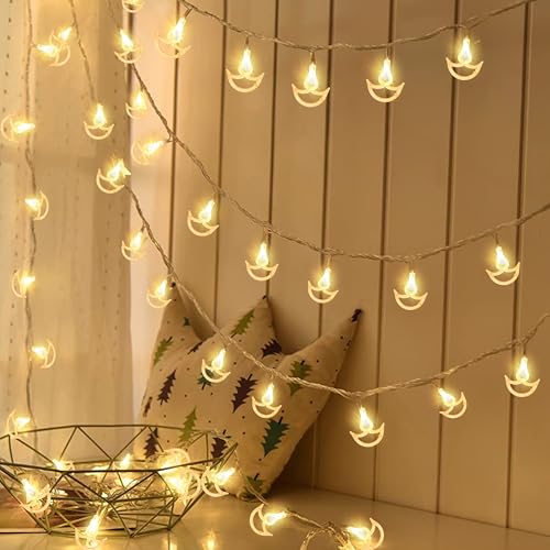 Gesto Copper Serial String Lights,14 LED Diwali Diya,10 Feet Warm White Fairy Lights for Home,Mandir,Pooja Room,Deepawali & Diwali Decoration,Christmas,Festival,Indoor & Outdoor Decorative Lights