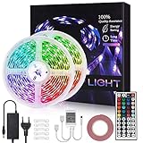 【Einfach zu installieren】: Ziehen Sie mit einem starken Klebstoff einfach den LED Streifen vom Klebeband ab und kleben Sie ihn an der Zielposition ein. (Bitte reinigen Sie die Oberfläche vor der Installation) Die zusätzlichen 5 Befestigungsclips und das Klebeband können besser verhindern, dass der LED-Streifen herunterfällt.