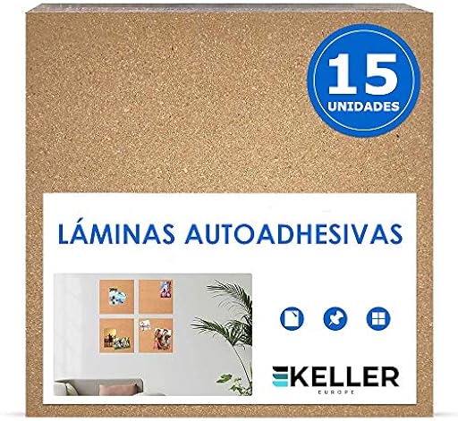 NURADA - Corcho Pared - Láminas de Corcho Pared Autoadhesivo 300x300x4mm (Pack 15) - Aislante Acustico, Aislante Termico - Tablero de corcho para oficina y manualidades - Fácil instalación | Ya disponible en tu tienda friki favorita! En mundofriki.es!