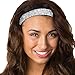 Hipsy Adjustable Non Slip Fashion Wide Bling Glitter Headbands for Women Girls & Teens 2-Pack (Silver & Gold)