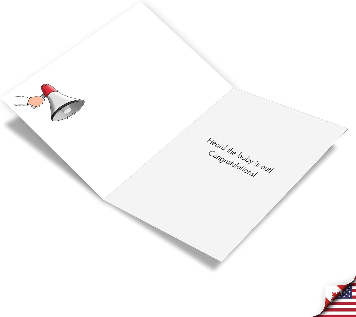 NobleWorks - 1 Funny Baby Congrats Card with Envelope - Cartoon New Parents Congrats, Silly Newborn Well Wishes from Family - Surrounded C9324BBG image 2