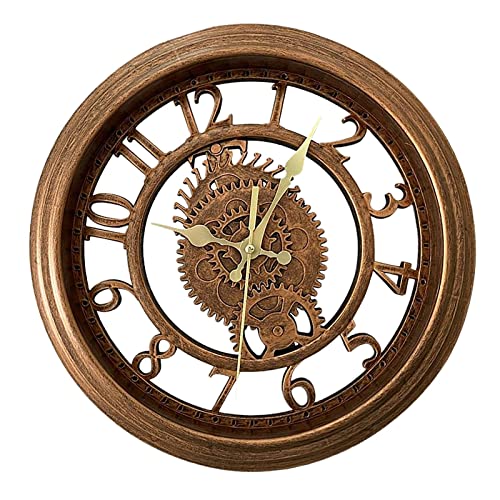 ＡＷＨＡＯ Rel&oacute;gio de parede moderno de 11 polegadas com design minimalista, Cobre antigo,...