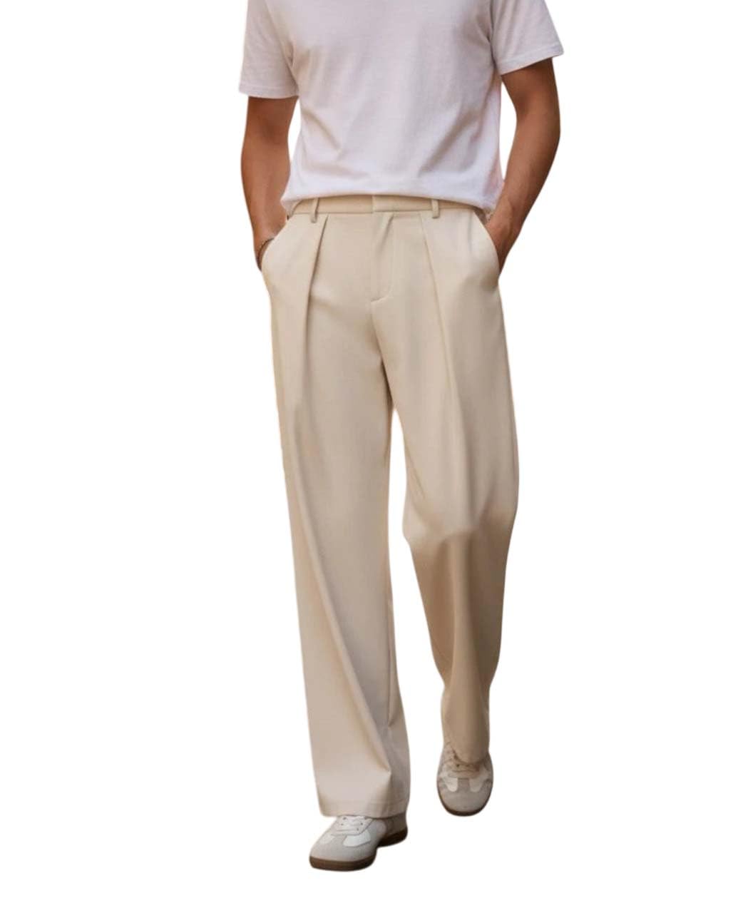 Men’s Wide Leg Casual Style Korean Trousers with Relaxed Fit Tailoring Modern Structured Design for Professional Wear-image-22