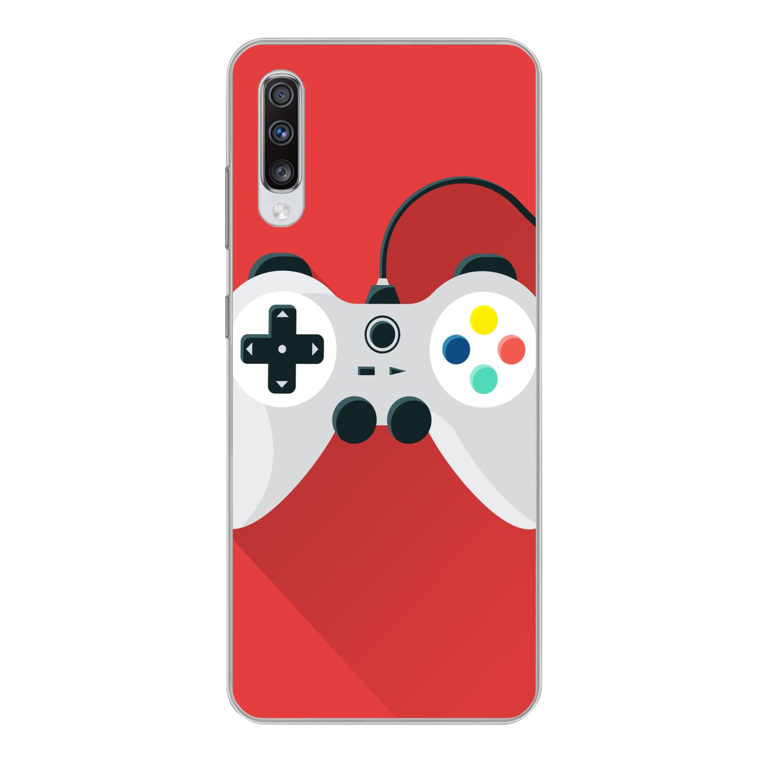 MuchoWow Funda para Samsung Galaxy A70 - Mando - Gaming - Rojo - Funda de Silicona/Funda Blanda para teléfono móvil
