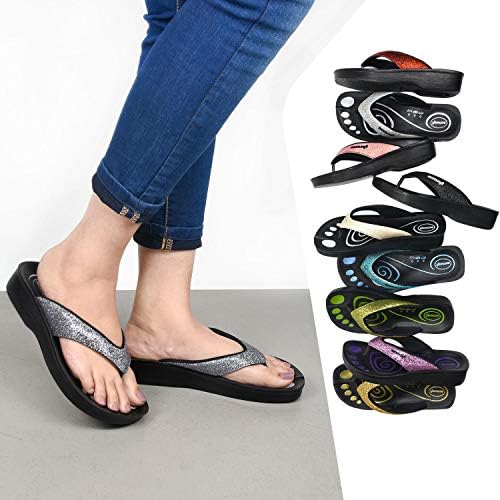 Aerosoft - Women's Orthotic Arch Supportive Flip Flops Sandals (US 06, Grey) | Image 2