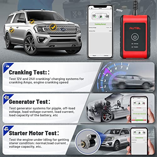 Autel Maxibas Bt508 Car Battery Test, 2023 Upgrade Of Bt506, Battery Reset/Change, 6V 12V 100-2000 Cca Load Tester, Auto Cranking Charging System Test Scan Tool, Adaptive Conductance, Full Diagnose #TOP4