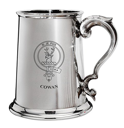 Jarra de cerveza Cowan de peltre pulido de 1 pinta hecha a mano 2