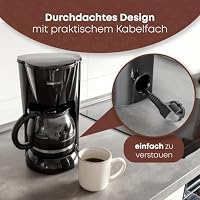 Clatronic® Kaffeemaschine | Kaffeeautomat für 12-14 Tassen (ca. 1,5 Liter) | Filterkaffeemaschine mit Nachtropfsicherung und herausnehmbaren Filtereinsatz | 900W | Coffee Machine KA 3473 schwarz – Ansicht 4