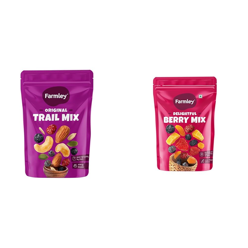 Farmley Trail Mix,160g | 7 Superfood in 1 Mixes | Dry Fruits Contains Almonds, Cashews, + Farmley Berries Mix 160g | 8-In-1 Healthly Snacks Contains Cranberry,Black-image-24