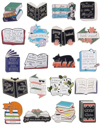 Book Lover Enamel Pins Set with Storage Bag