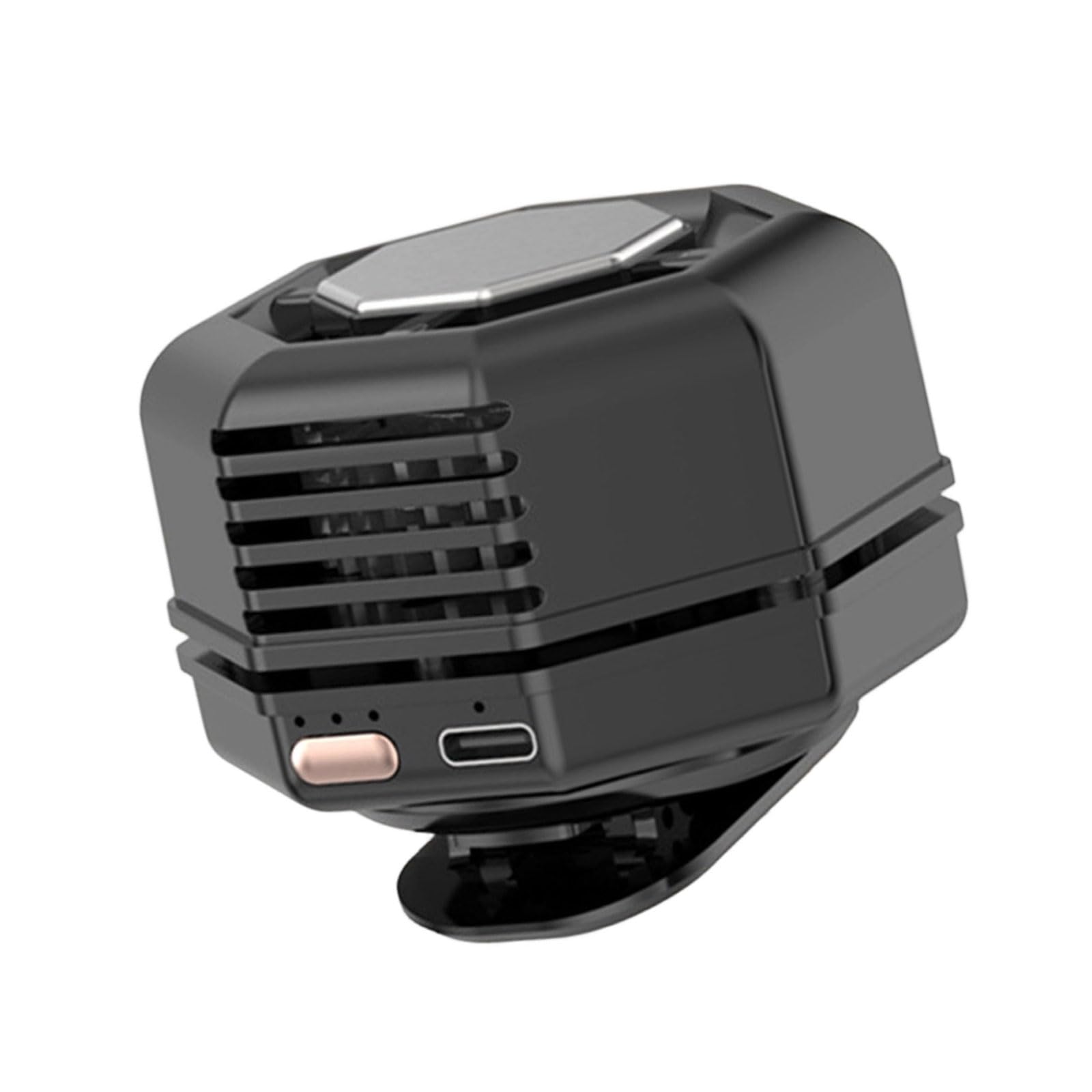 Uqezagpa Black Rechargeable Waist Clip Fan With 3 Adjustable Speeds Cooling Fan 1000Mah Large Battery Capacity Quiet Operations Abs Aluminum Alloy Texture Camping