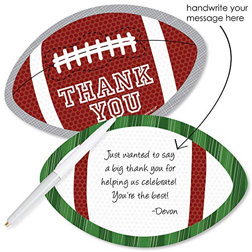 End Zone - Football - Shaped Thank You Cards - Baby Shower Or Birthday Party Thank You Note Cards With Envelopes - Set Of 12 #TOP1