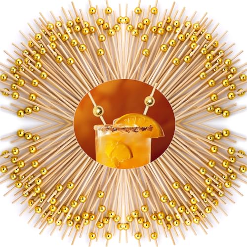 Tumihua 100 PCS Bamboo Cocktail Picks Skewers for Appetizers, Eco-Friendly Disposable Canapé Sticks for Party, Wedding, Home Use - Safe, Natural Wooden Toothpicks