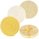 KAKAMAY Pot Holders for Kitchen Trivet Set 100% Cotton Thread Weave(Set of 3),Hot Pads for Kitchen...