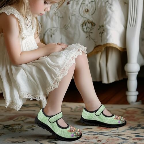 Girl's St Patrick's Day Design Running Shoes Breathable Mary Jane Shoes Magic Sticker Walking Shoes Slip On Casual Shoes3