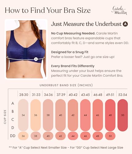 Image of Carole Martin Full-Freedom Comfort Front Closure Bra for Women, Wireless