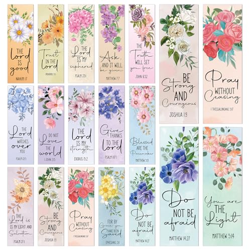 Bible Verse Bookmarks Gifts - 96 Pcs Inspirational Scripture Christian Bookmark Religious Motivational Flower Book Mark Page Clips Gift for Women Men Bible Study Church Readers Book Lovers