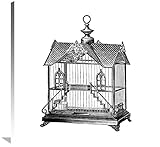 Global Gallery Budget GCS-454825-3636-142 Katalog Illustration Ätzung: Vogelkäfig viktorianisches Haus mit Treppen. Gallery Wrap Giclée-Kunstdruck auf Leinwand
