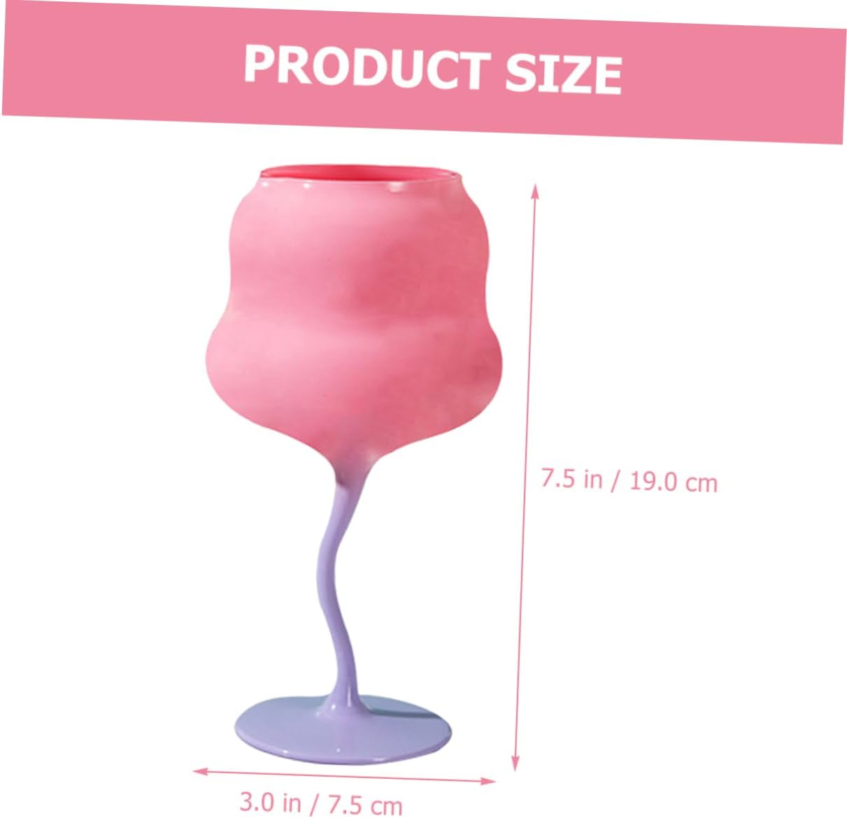 VALICLUD Pink Twisted Goblet 1 Piece Colorful Creative Wine Glass Crystal Drinking Cup for Home Decoration and Parties Elegant Vintage Design