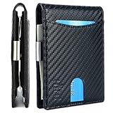 Mens Wallet Slim Bifold Wallets for Men Money Clip Wallet RFID Blocking Front Pocket Leather Minimalist Wallet