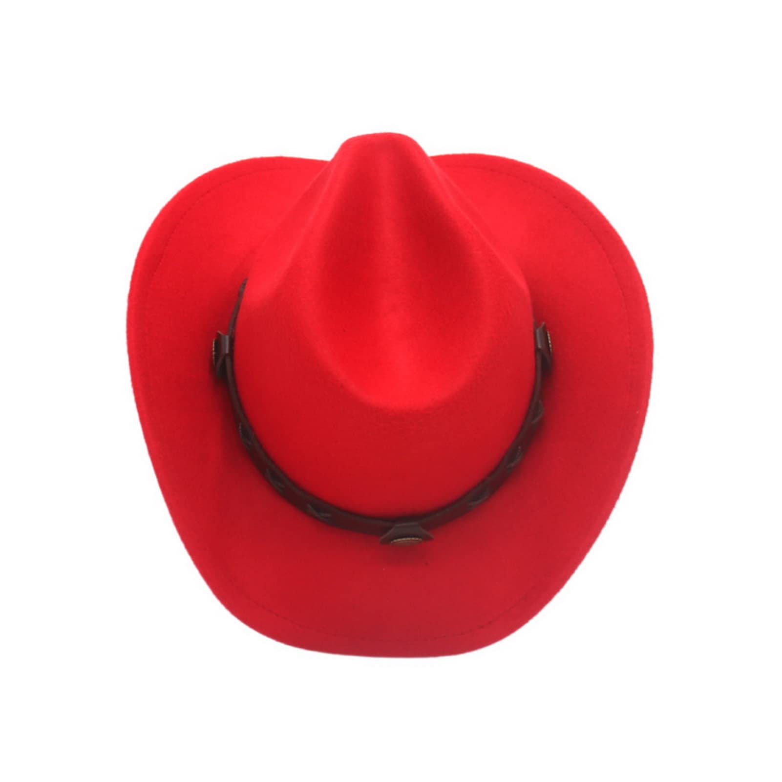 Faringoto Sombrero vaquero clásico de fieltro de ala ancha para hombre y mujer, sombrero de vaquera occidental