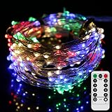 Dreamworth 40 Ft 240 LED's Silver Wire Lights,Remote Battery Operated LED String Lights 8 Lighting M