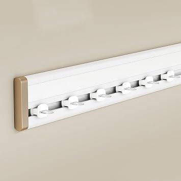 Ceiling Curtain Track/Wall Mounted Curtain Rail;Single-Track Curtains Tracks, Ultra-Thin Room Divider Curtain Rod for Living Room Bedroom Room Divider, Classic FinialC,23ft/700cm