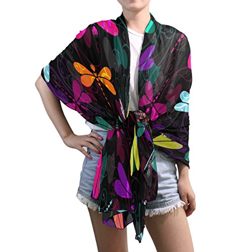 Use4 Fashion Colorful Dragonfly Damask Chiffon Long Scarf Shawl Wrap #TOP5