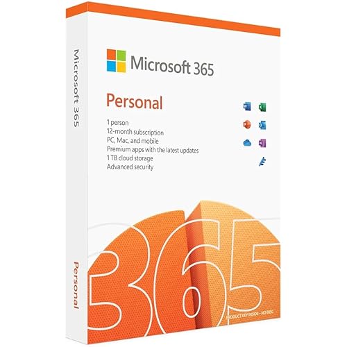 Microsoft 365 Personal | 12-Month Subscription, 1 person | Premium Office apps | 1TB OneDrive cloud storage | PC/Mac Download