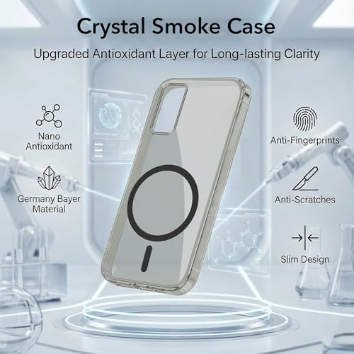 Image of Jkobi Lifetime Anti-Yellow MagSafe Compatible Clear Back Cover Case for Samsung Galaxy S20 FE 4G | S20 FE 5G (Sleek Hard Crystal | Shockproof and Camera Protection)