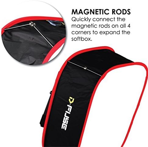 Kamerar D-Fuse Medium LED Light Panel Softbox: 9.25"x9.25" Opening, Foldable Portable Light Diffuser, Carrying Bag, Strap Attachment, Portrait Photography, Photo Video, Studio Lighting, Natural Look