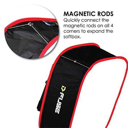 Kamerar D-Fuse Medium Led Light Panel Softbox: 9.25"X9.25" Opening, Foldable Portable Light Diffuser, Carrying Bag, Strap Attachment, Portrait Photography, Photo Video, Studio Lighting, Natural Look #TOP5