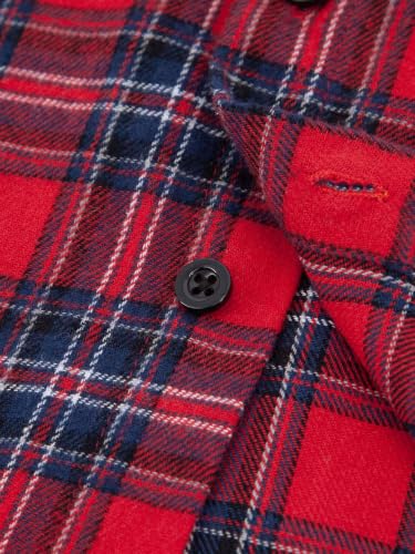 Image of Yoimira Boys Flannel Shirts Kids Long Sleeve Plaid Tops Casual Button Down Shirt Western Plaid Jacket