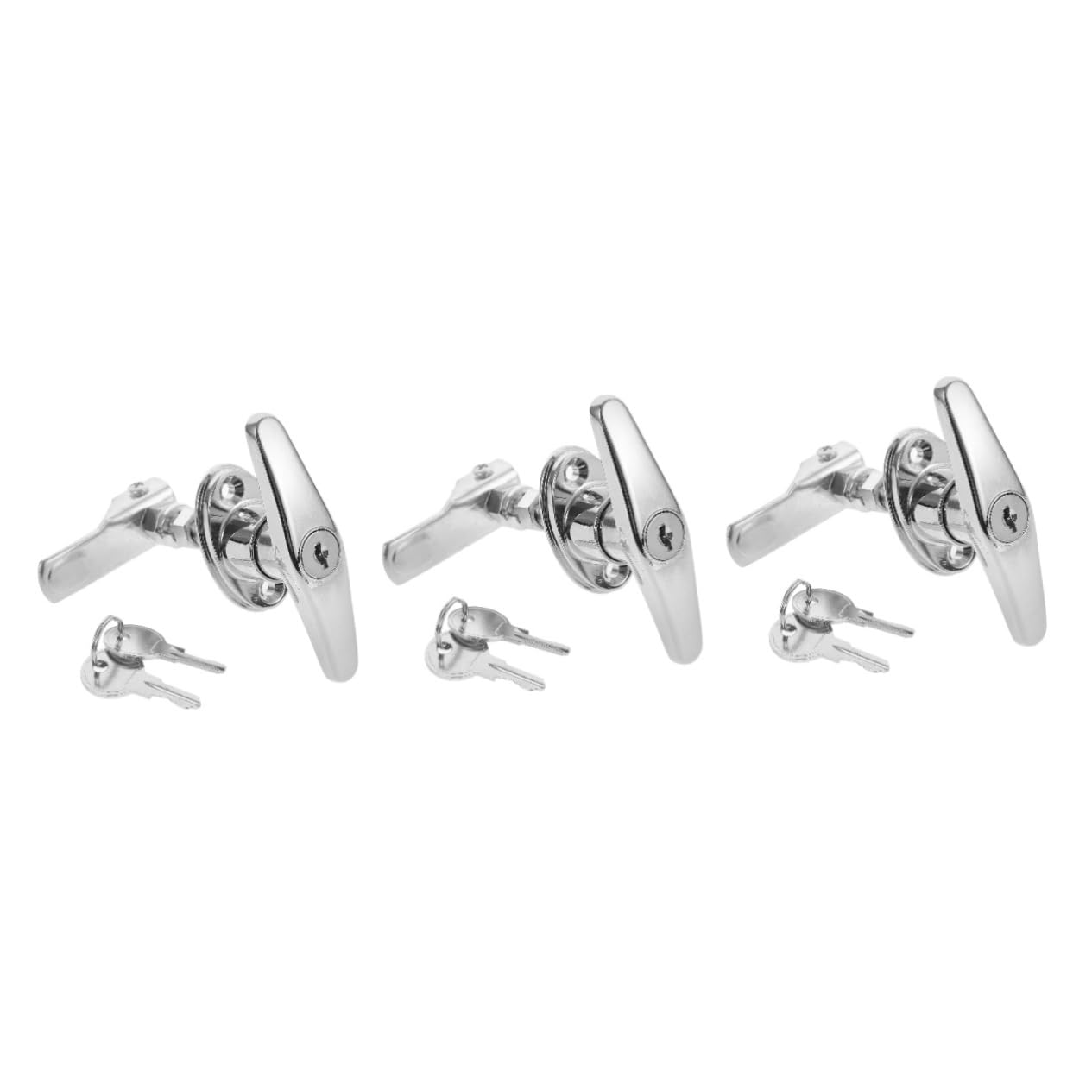 DOITOOL 3 Set Serratura Maniglia Porta Armadio Elettrico Serratura Della Maniglia Della Porta Cassetta Degli Attrezzi Serratura Del Cassetto Chiavistelli Chiave Kit Silver Lega Di Zinco
