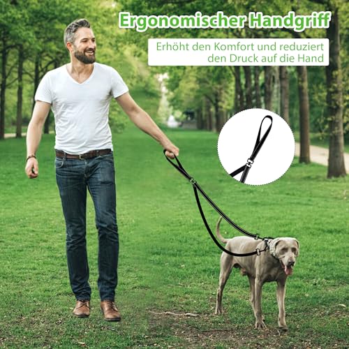 Hundeleine Große Hunde Anti-Zieh Geschirr für Mittlere Hundeleine Doppelleine für 2 Hunde Reflektierend Hundeleine zum Trainieren und Gassi gehen für große mittlere Hunde