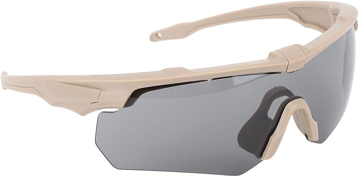 Tbest Outdoor Sports Sunglasses, Windproof Cycling Glasses Set with Interchangeable Lens for Women Men Cycling Sunglasses (Khaki)