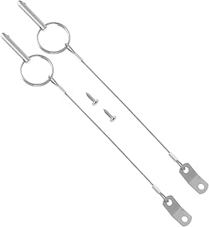 INOOMP 2 Sets spring pin Canopy Pin with Lanyard stainless steel lanyard steel wire lanyard Boat Pin with Lanyard release pin with lanyard cables Marine Supplies pipe clamp tether
