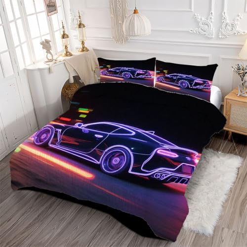 Couette 160x200 cm microfibre imprimée avec parure de lit 4 saisons - 8