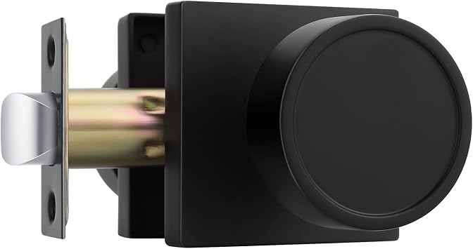 Goldenwarm Matte Black Door Knobs Passage, Closet Door Knob Zinc Alloy, Contemporary Black Interior Door Knobs for Hallway, 1 Pack