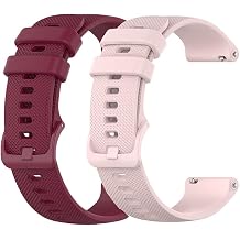 Galaxy Watch 3 41mm Bands Silicone, Samsung Galaxy Watch Active 2 44mm Bands Sport for Men Women, 20mm Replacement Watch Strap for Samsung Gear Sport/Galaxy Watch Active 40mm, Pink+Crimson Red