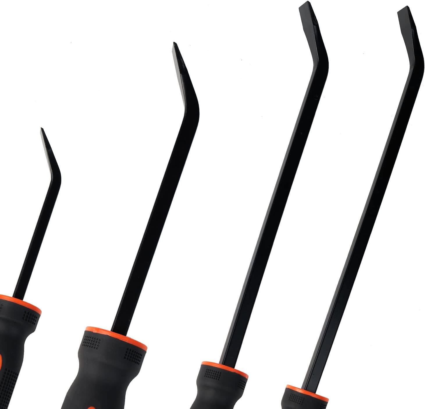 HARDK Heavy Duty Pry Bar Set of 5, Mechanic Hand Tools, Utility Pry Bar Set, Thicker Strike Cap Handle, Includes 8”,12” - Image 4