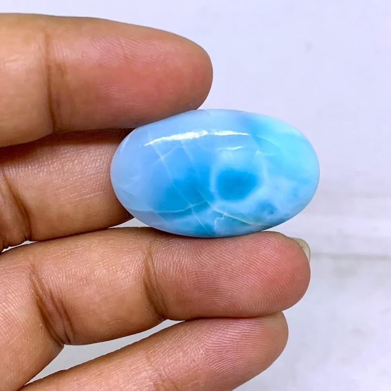 Larimar cabochon 32x20x7mm pour création de pendentif unique - 3