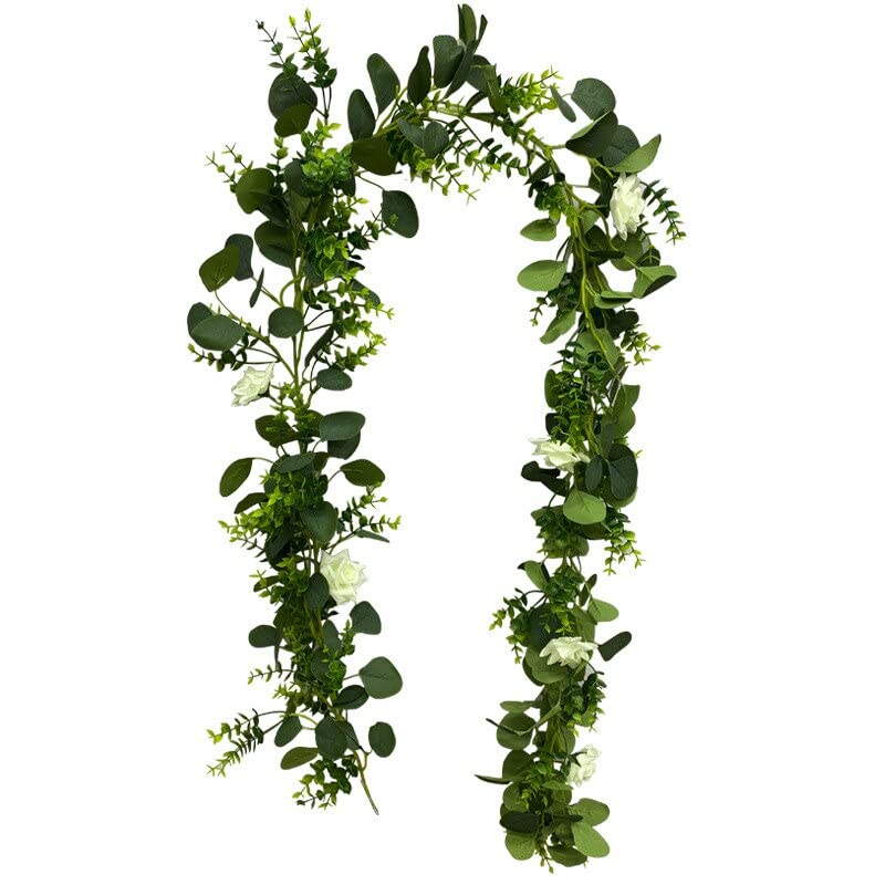 200 cm Eukalyptus künstliche Pflanze Girlande Wandbögen hängende Reben Hochzeit Wohnkultur Kamin Zimmer arrangieren gefälschte Weide Rattan