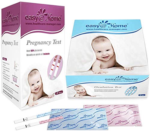 Easy@Home Ovulation Test and Pregnancy Test Kit, 50LH+20HCG Strips