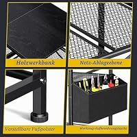 Emfogoo 3D Druckertisch, 3 Stöckiger Druckerständer, Metall Druckerschrank mit Filament Aufbewahrung und Seitentasche, Druckerregal zur Standfuß für Büro, Zuhause, Schule, Werkstatt (Schwarz) – Ansicht 5