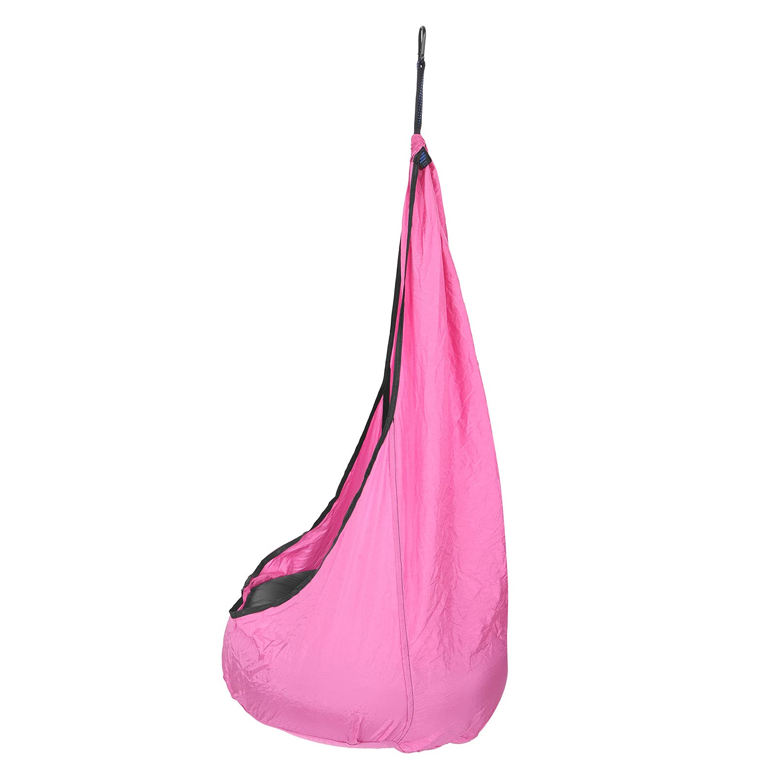 Generic Child Durable Hammock Chair with Air Cushion, Swing Seat for Kids, 210T Wrinkled Nylon Taffta 55.1x27.6in (Pink)