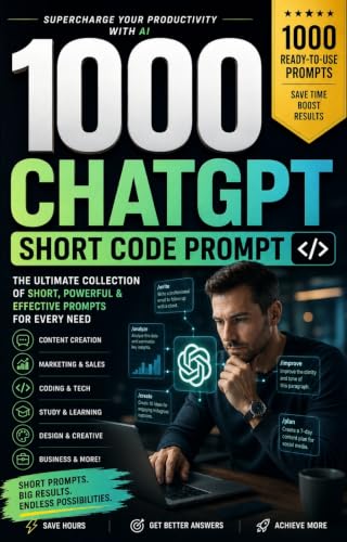 1000 ChatGPT Prompts for Social Media & Product Marketing: Ready-to-Use ChatGPT Short Codes and AI Prompts for Product Photography, Brand Aesthetics, Marketing Visuals, and Content Creation