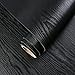 Yancorp Matte Black Grain Wood Textured Contact Paper Vinyl Film Self-Adhesive Wallpaper Shelf Liner Drawer Plywood Peel-Stick Countertop Sticker (16" x10ft, Black Wood)