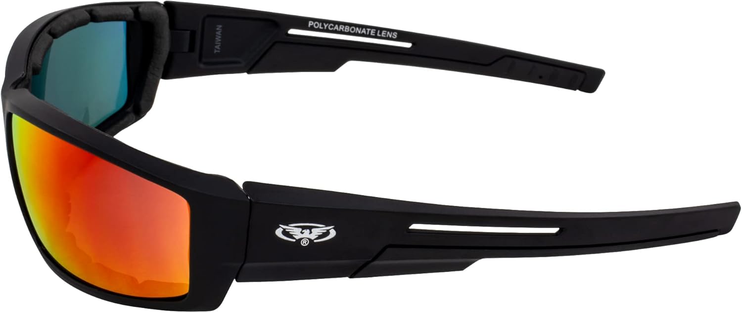Global Vision Eyewear Sly Padded Motorcycle Riding Sunglasses 2 Pair G-Tech Mirror Red and Blue Lenses - Image 6