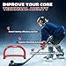 Hikeen 14×8 Inch Mini Hockey Goal, 2 Packs Hockey Goal with Durable Iron Frame & Nylon Net and 4 Hockey Pucks Can Withstand Powerful Shooting,Easy Setup Training Equipment for Accuracy Practice
